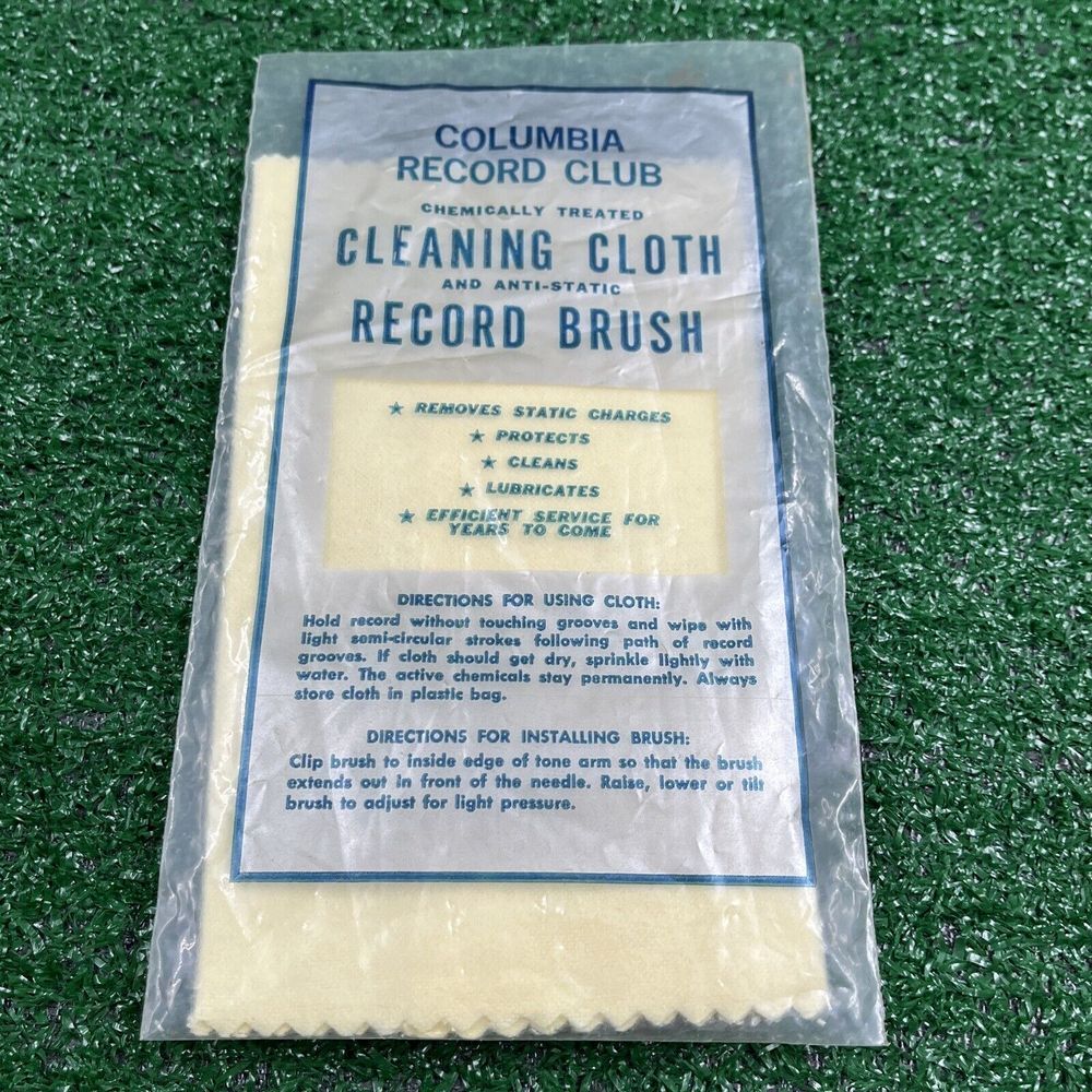 Columbia House 1960s Album Cleaning Cloth & Record Brush Sealed Pkg Never‎ Used